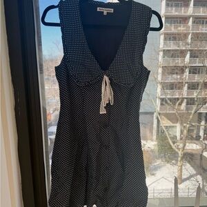 Reformation Navy and White Polka Dot Dress